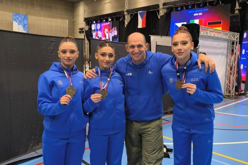 Aerobika Gimnastlarımız Çexiyada Beynəlxalq Turnirdə Qızıl Medal Qazandı