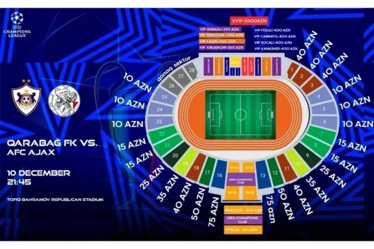 Qarabağ-Ayaks oyununa bilet satışı başladı