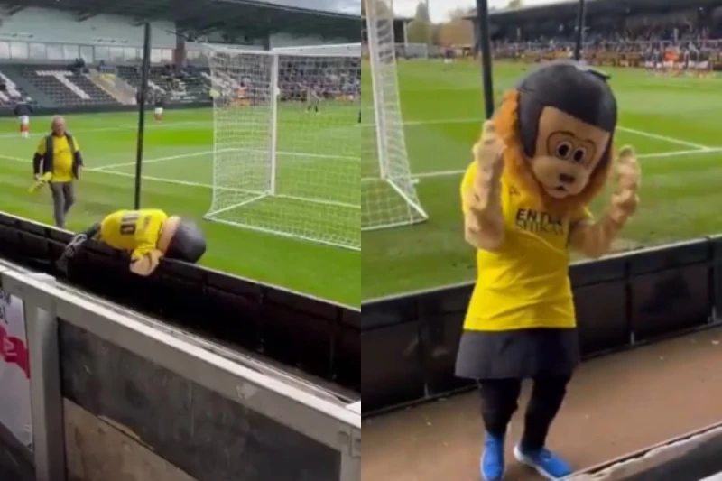 Приключения пьяного талисмана в Кубке Англии - ВИДЕО