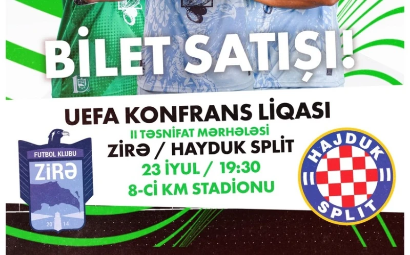 Zirə - Hayduk oyununun biletləri satışda
