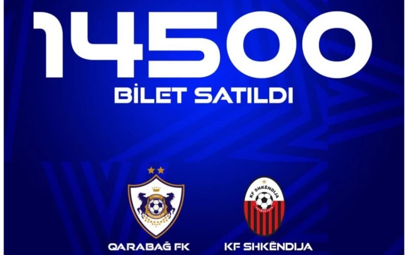 Şampiyonlar Ligi: Karabağ - Shkëndija maçına 14500 bilet satıldı