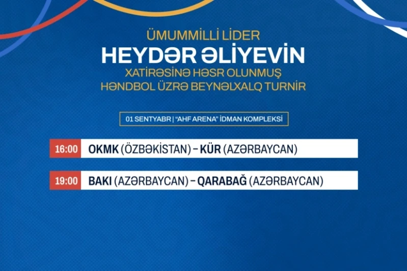 Haydar Aliyev'e adanan hentbol turnuvasında yarı finalistler bugün belirlenecek