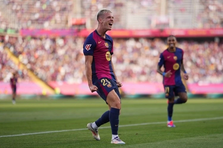 Barselonada Dani Olmo sevinci