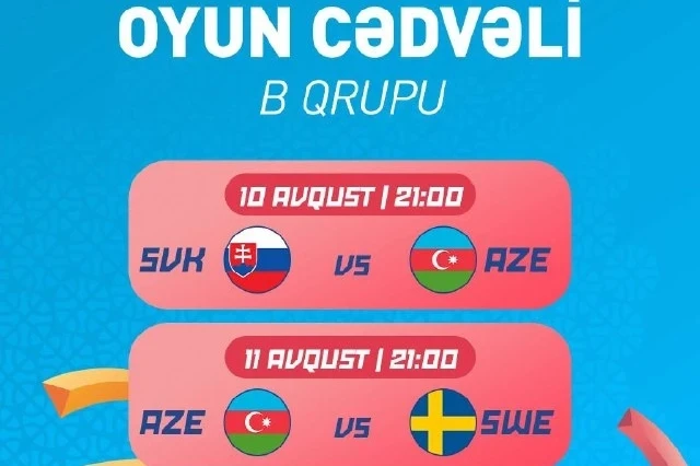 Azerbaycan milli takımı için 16 Yaş Altı Kızlar Avrupa Şampiyonası maç programı