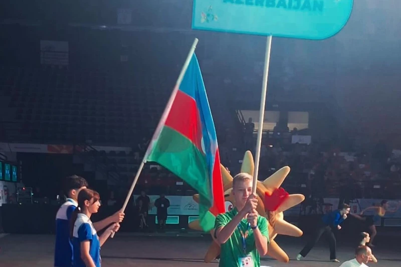 Skopyedə XVIII Avropa Yay Gənclər Olimpiya Festivalının açılış mərasimi keçirilib, Azərbaycan komandası parad zamanı 4-cü olub - FOTO