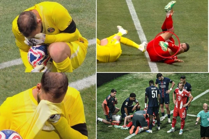 Musiala Donnarumma ilə toqquşmada qıçını sındırdı, Donnarumma ağladı