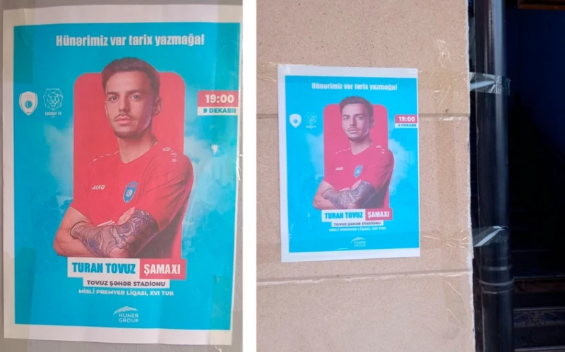 Turan Tovuz Şamaxı oyunu öncəsi fərqli dizaynda poster hazırlayıb
