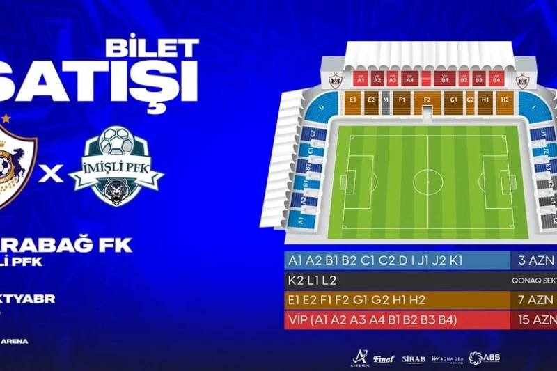 Qarabağ - İmişli oyununun biletləri satışa çıxarılır: Qiymətlər açıqlandı