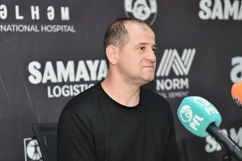 Elmar Bakhshiyev answered journalists' questions at the press conference after the Gabala match