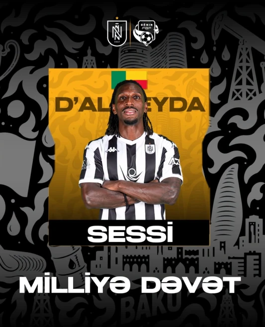 Neftçi futbolçusu Sessi D'Almeyda Benin millisinə dəvət olundu, Argentina ilə dostluq matçı keçiriləcək