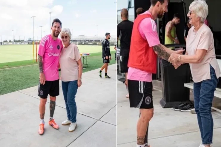 Devid Bekhem anasını Lionel Messi ilə tanış edib