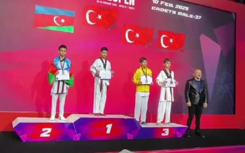Azərbaycan taekvondoçusu Türkiyədəki beynəlxalq turnirdə gümüş medal qazanıb