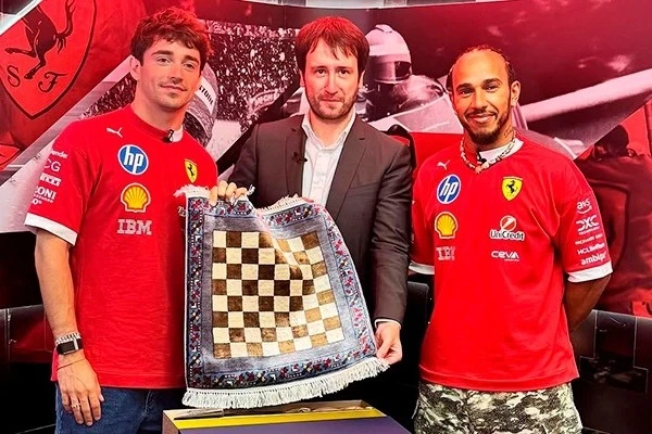 Teymur Rajabov Played Chess with Hamilton and Leclerc, Gifted Them Carpets
