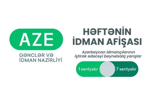 Azərbaycan idmançılarının iştirakı ilə keçiriləcək beynəlxalq yarışların həftəlik idman afişası