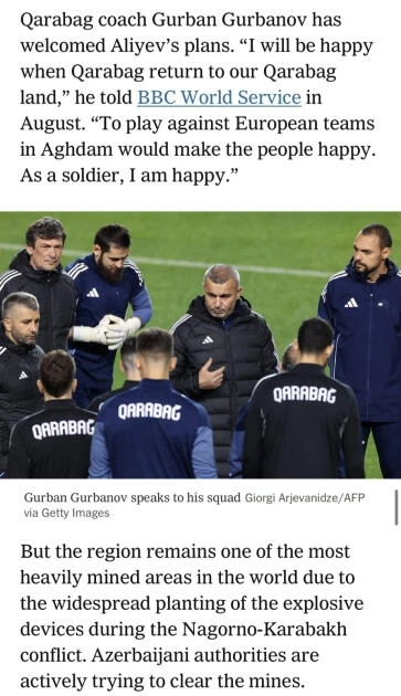 The Athletic wrote about the success story of Qarabag in the Champions League