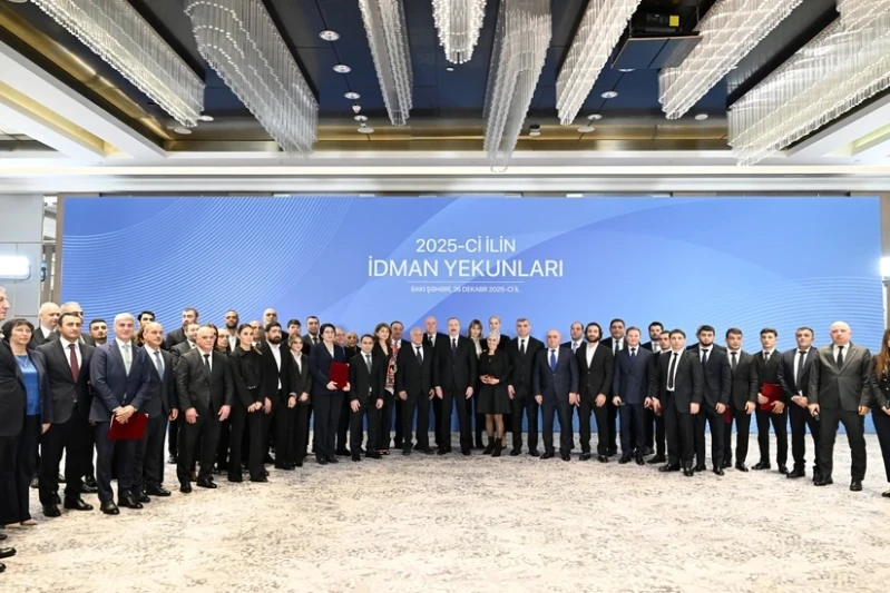 İlham Əliyev 2025-ci ilin idman yekunlarına həsr olunan mərasimdə iştirak edərək çıxış edib