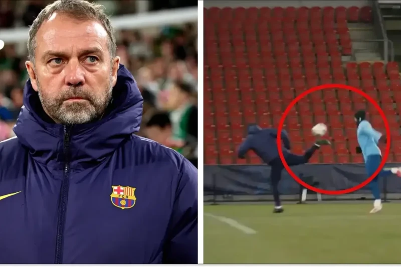 Hansi Flik Barselona məşqində futbolçuları qabaqladı - VİDEO