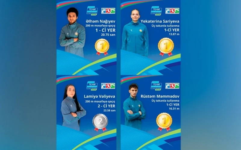 Azərbaycan atletləri komandalar arasında Avropa çempionatında 4 medal qazanıb və rekord yeniləyib