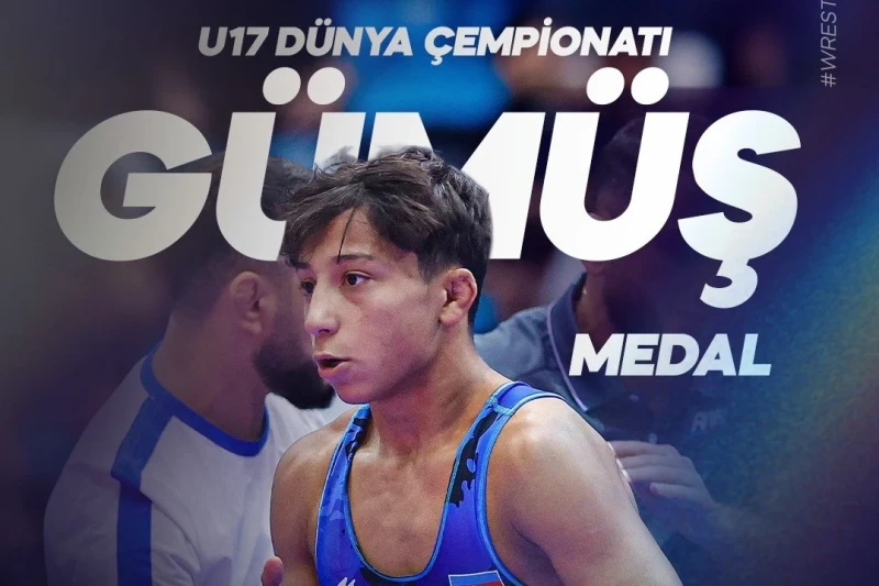 İbrahim Həsənov U17 güləş çempionatında gümüş medal qazandı