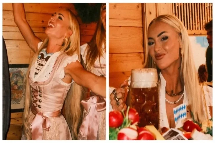 Alisha Lehmann from Como to Munich: Oktoberfest and local beer