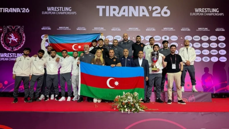 Sərbəst güləş üzrə Azərbaycan millisi Tiranda Avropa çempionu olub