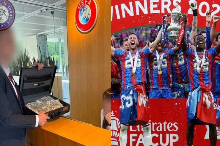 Crystal Palace taraftarları UEFA'yı sahte parayla protesto etti