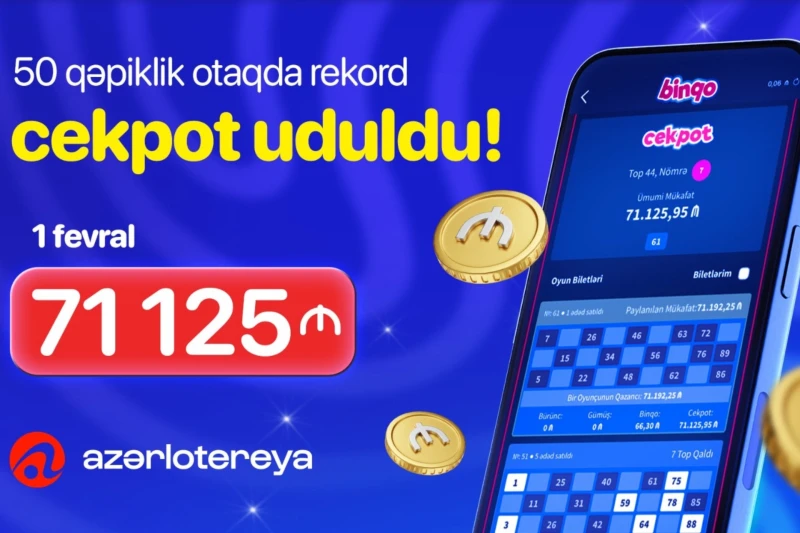 Record jackpot of 71,125 manats recorded in Azərlotereya's Bingo game