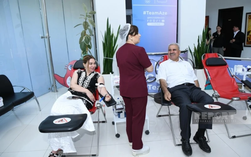Milli Olimpiya Komitəsində Həmrəy olaq, qanımızla yaşadaq qanvermə aksiyası keçirilib