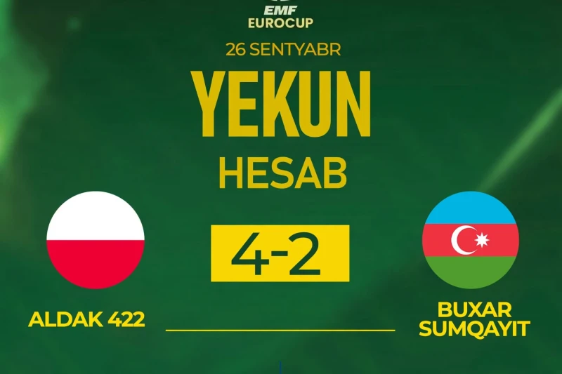“Buxar Sumqayıt” EMF Avropa Kubokunda Aldak 422-ə 2:4 məğlub oldu