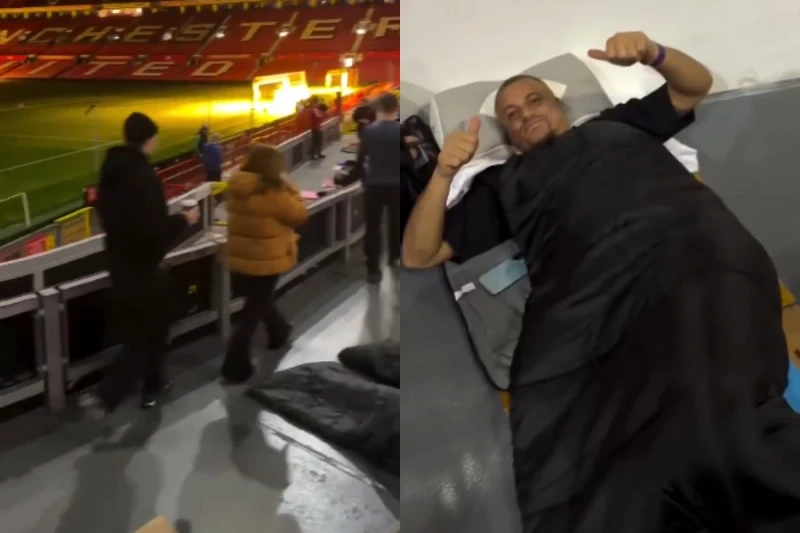 Mançester Yunayted Old Traffordda evsizlərə yardım məqsədilə gecələmə aksiyası keçirir