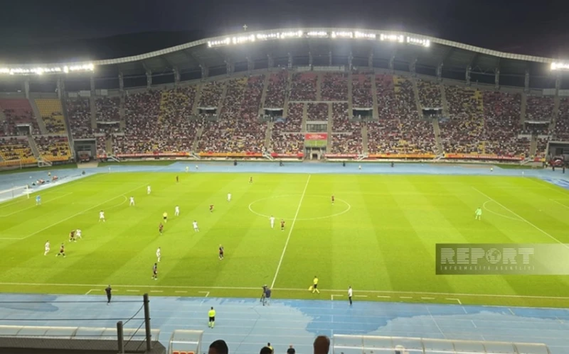 Qarabağ goes into halftime with a 1:0 lead over Shkëndija