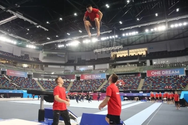 Bakıdakı Avropa çempionatı iştirakçılarının ilk podium məşqi