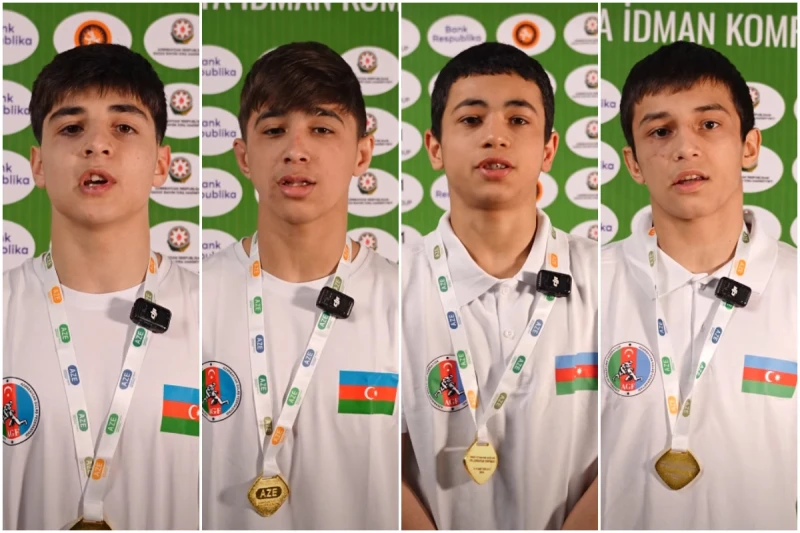 U-15 güləş çempionatının qalibləri qələbə təəssüratlarını bölüşüblər