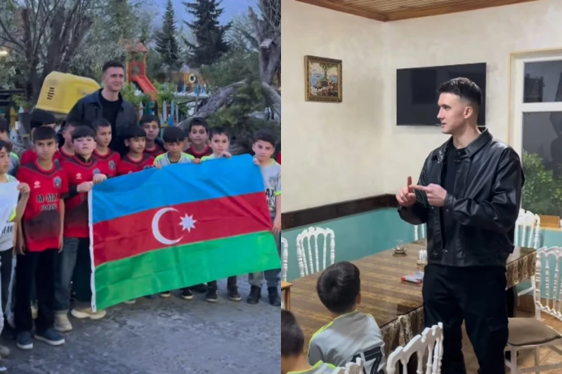 Mateuş Koxalski Kürsənginin azyaşlı futbolçuları ilə görüşüb - VİDEO