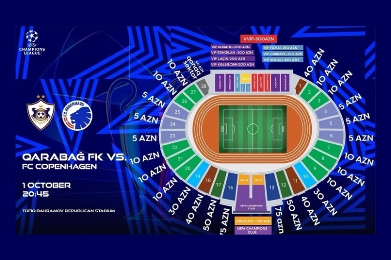 Tickets for Qarabag – Copenhagen Match on Sale: Prices and Sales Points