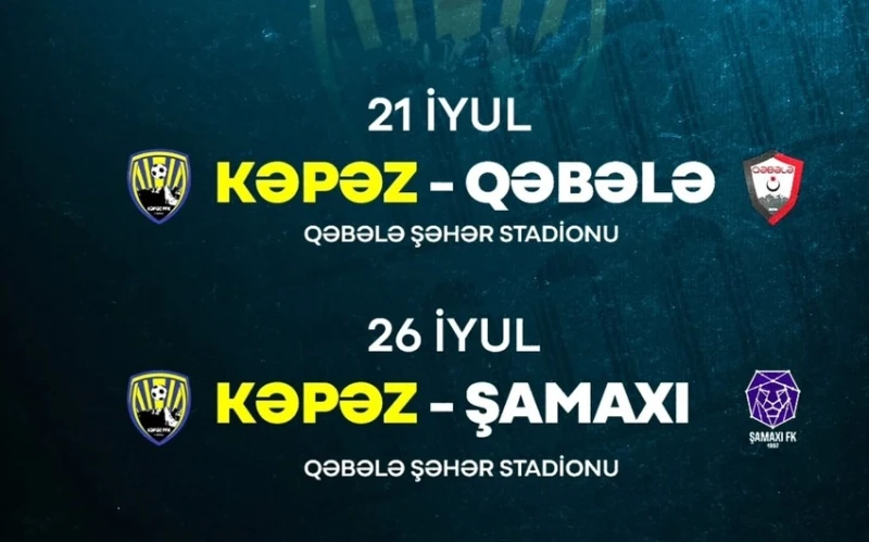 Kəpəzin Qəbələ və Şamaxı ilə yoxlama matçları Qəbələdə keçiriləcək