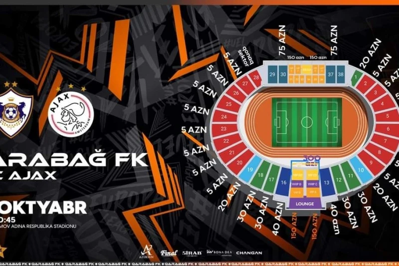 “Qarabağ”ın “Ayaks”la oyununa 150 manatlıq biletlər