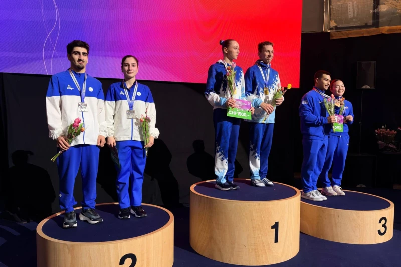 Азербайджанские гимнасты завоевали медали на Кубке мира по батутной гимнастике