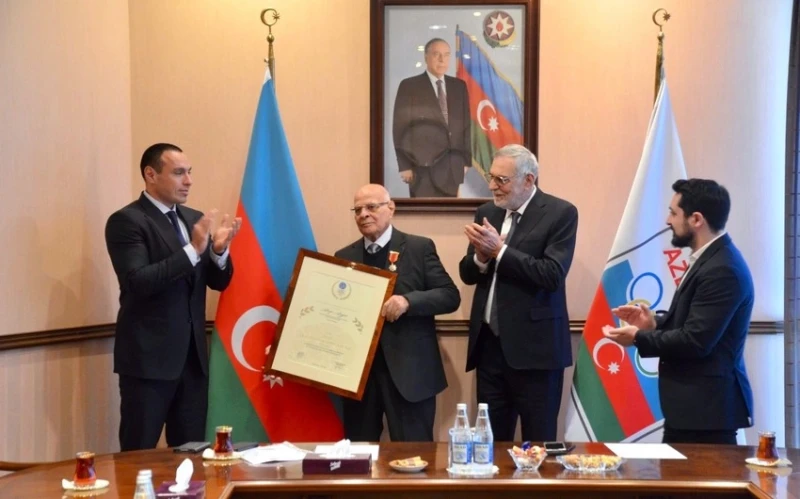 Avropa Olimpiya Komitələri tərəfindən Ağacan Abiyevə verilmiş mükafatın təltifetmə mərasimi keçirilib