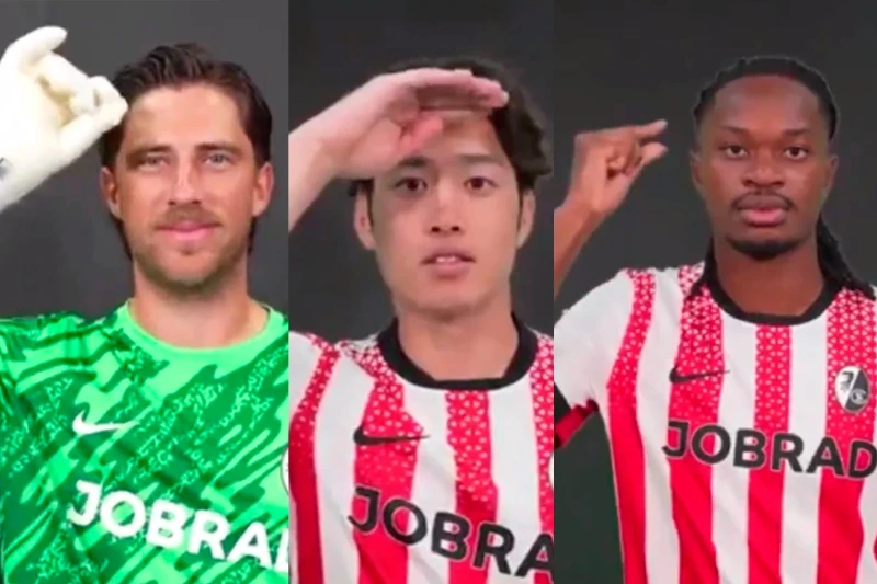 Freiburg presents footballers in sign language for fans with hearing impairments - VIDEO Freiburg presents footballers in sign language for fans with hearing impairments - VIDEO