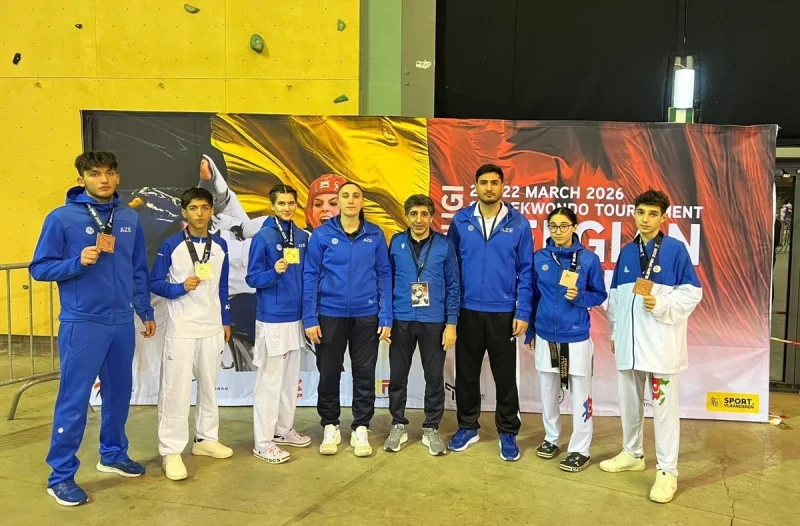 Azerbaijani Taekwondo Athletes Win 6 Medals at Belgian Open