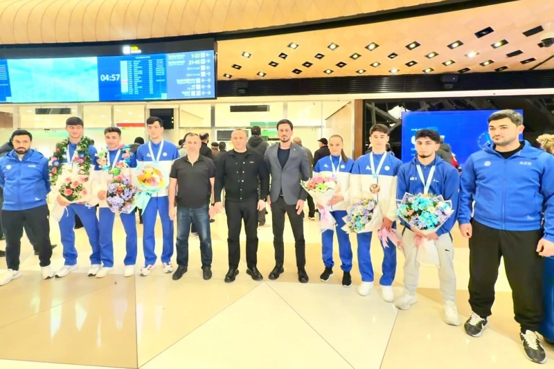 Azerbaijani karatekas returned from the European Championship with medals