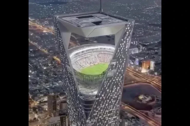 Səudiyyə Ərəbistanında 350 metrlik göydələnin damında 1 milyard dollarlıq stadion tikiləcək Səudiyyə Ərəbistanında 350 metrlik göydələnin damında 1 milyard dollarlıq stadion tikiləcək