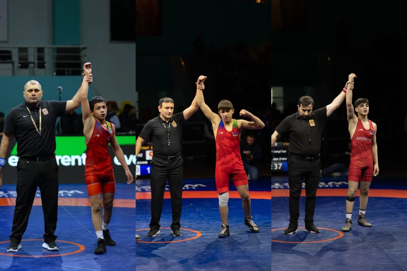 U-15 Azərbaycan çempionatında yunan-Roma güləşi üzrə 48, 52 və 57 kq çəki dərəcələrində qaliblər bəlli oldu