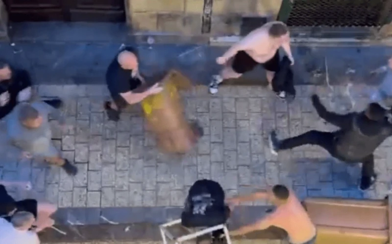Large-scale clash recorded between fans ahead of the Europa League final