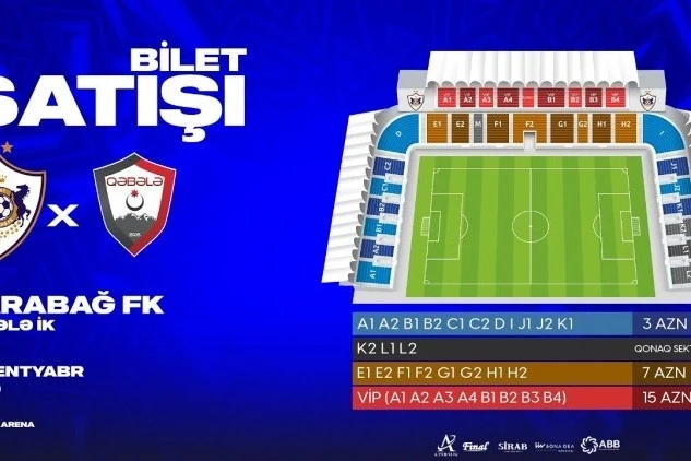 Karabağ - Gebele maçının biletleri satışta