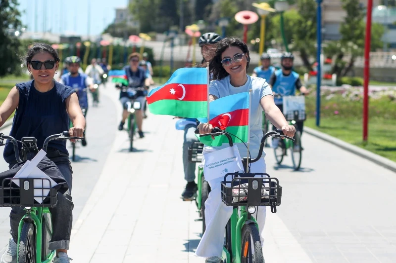 Ümumdünya Velosiped Gününə həsr olunmuş veloyürüş keçirilib - FOTO