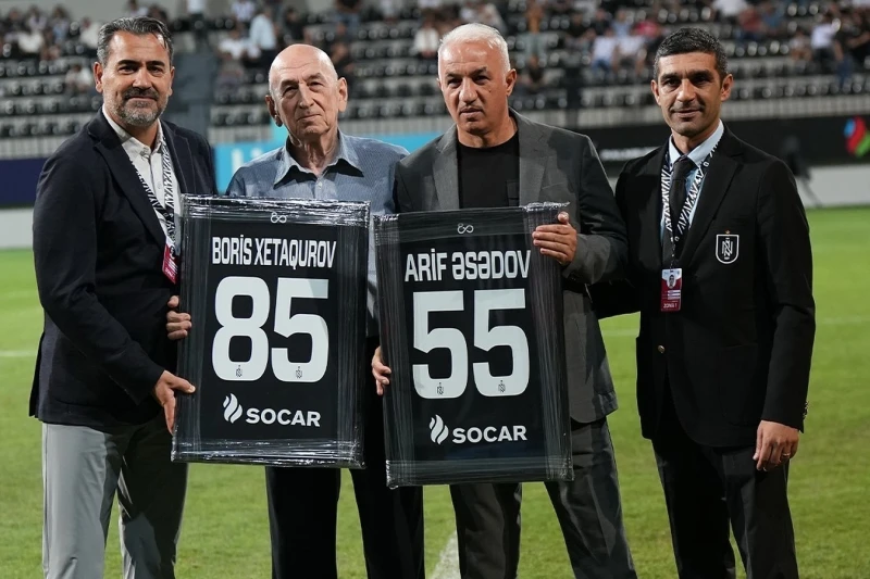 Boris Khetagurov and Arif Asadov Awarded by Neftchi