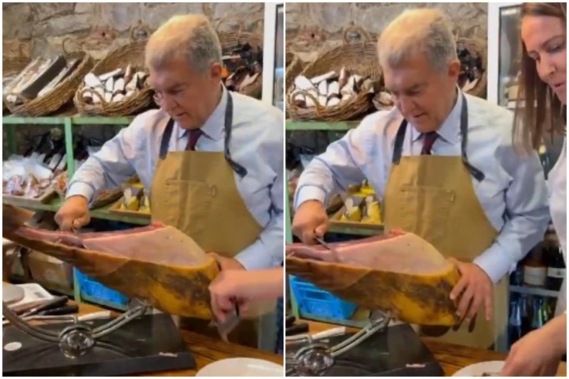 Лапорта собирает подписи для выдвижения своей кандидатуры в Андорре, нарезает хамон для сторонников