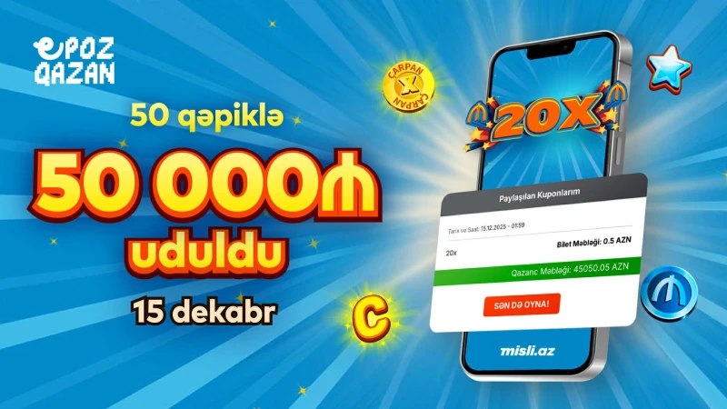 Big wins recorded in ePoz-Qazan games on Misli.az!